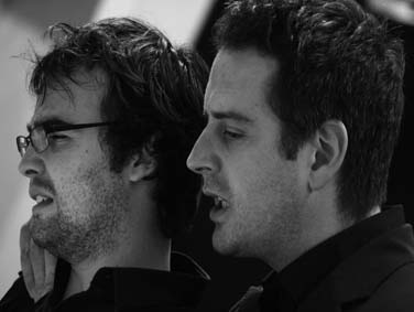 From left: Cameron Mowat as Mordred and James Watson as Breunor in 'King Arthur 08'