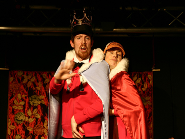 From left: Damien Hughes as Mock King, Anne Kane Howie as Mock Queen